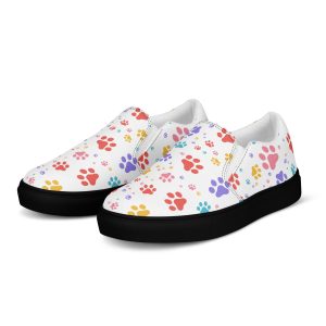 Colorful Paws Women’s Slipon Canvas Shoes Vibrant Comfortable
