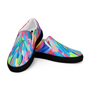Vivid Colorful Waves Women’s Slipon Canvas Shoes Artistic