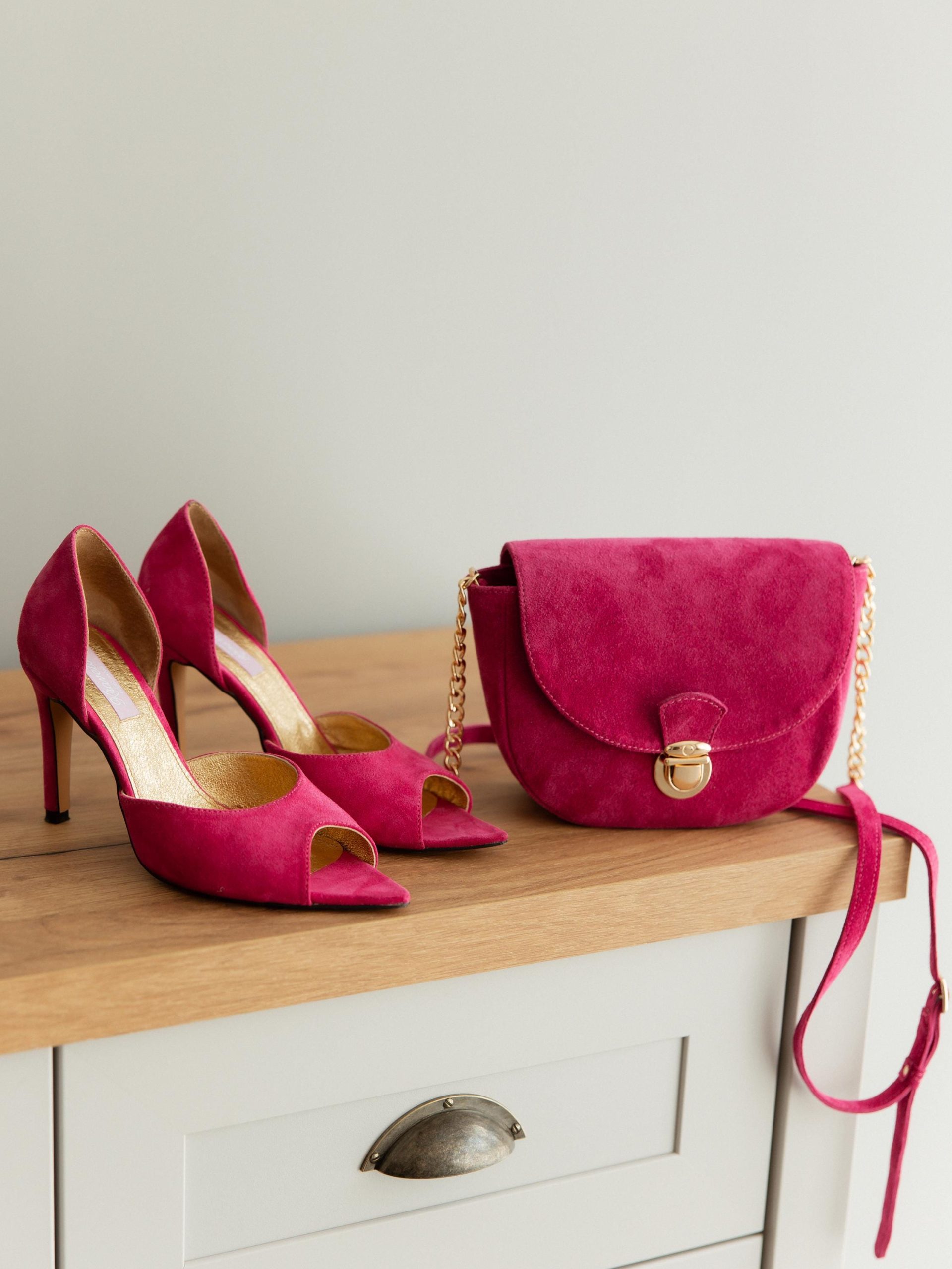 Handmade Pink Leather Heels Open Toe Women’s Shoes