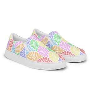 Colorful Tropical Leaves Women’s Slipon Canvas Shoes Artistic