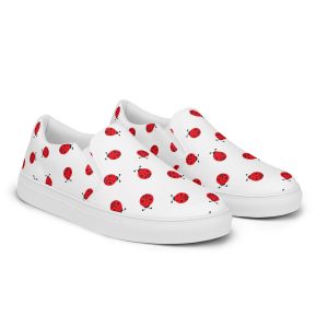 Ladybug Print Slipon Canvas Shoes: Playful Women's Comfort