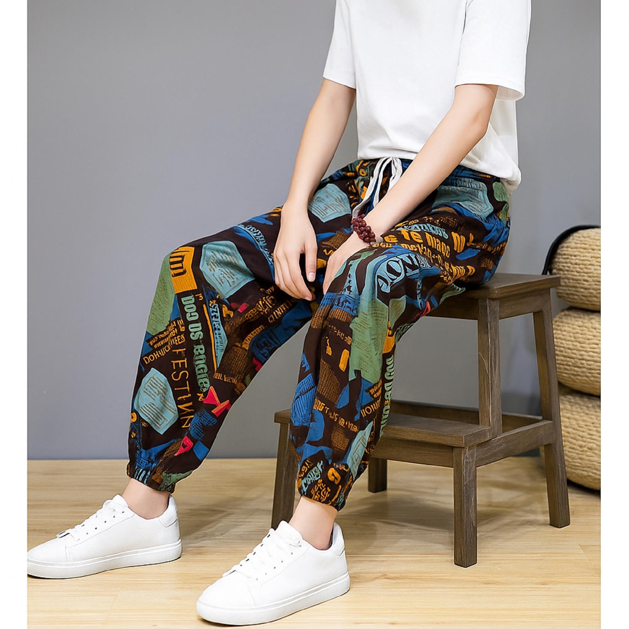 Men's Cotton Linen Harem Pants: Relaxed Boho Travel